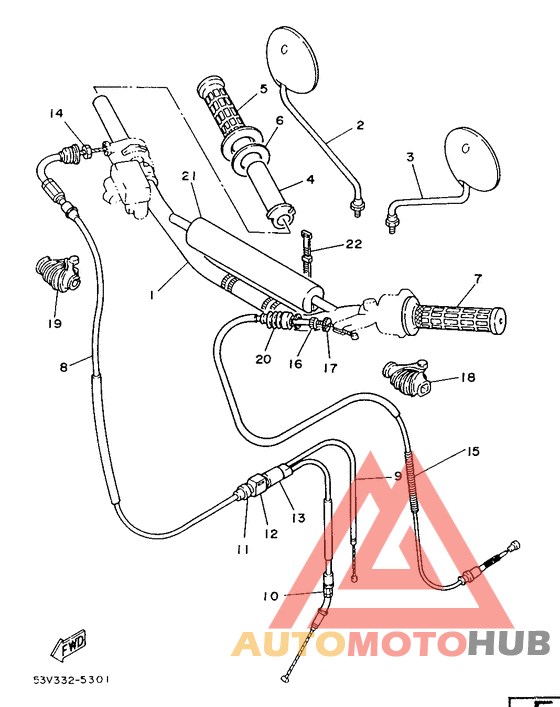 Steering handle. cable