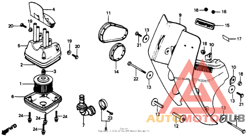 Front cover + air cleaner