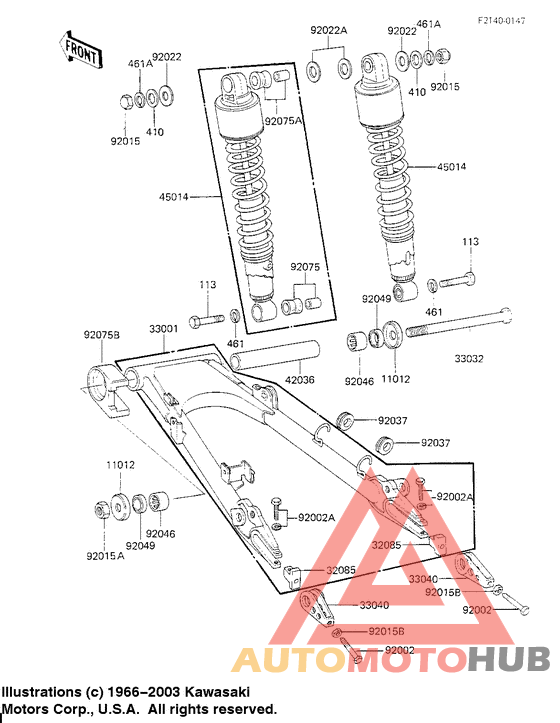 Swing arm/shock absorbers