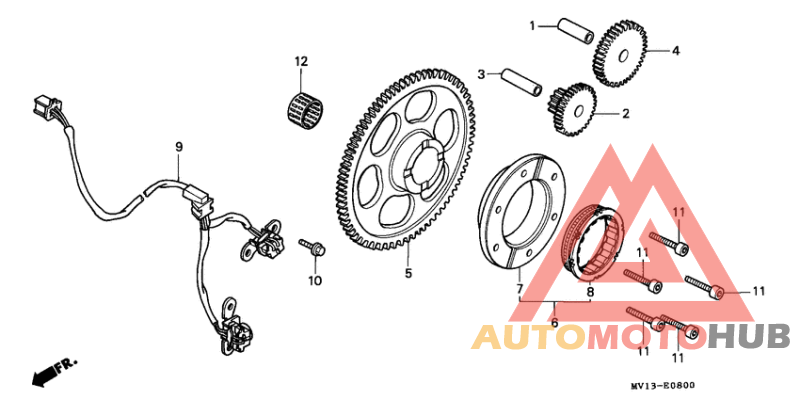 Pulse generator/ starting clutch