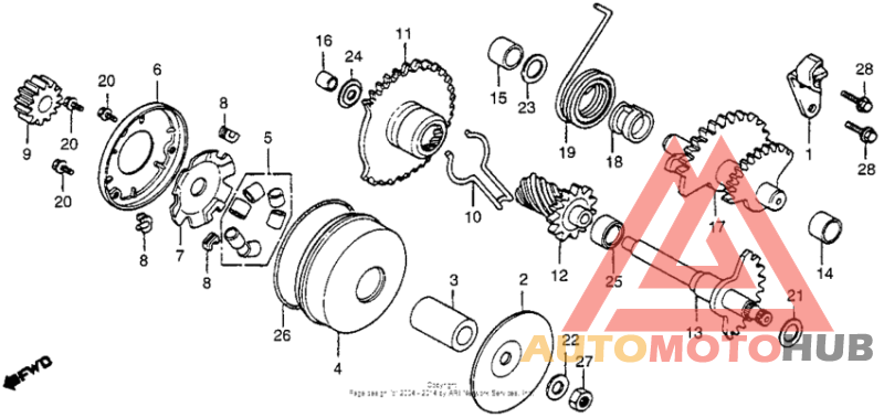 Drive face + kick starter