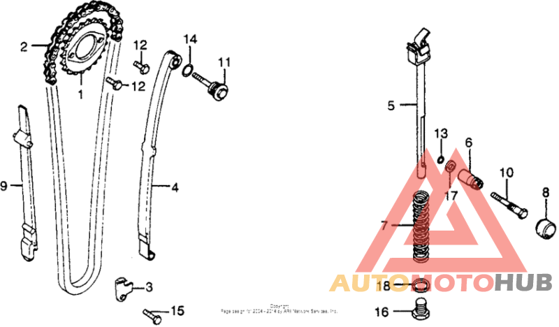 Cam chain + tensioner