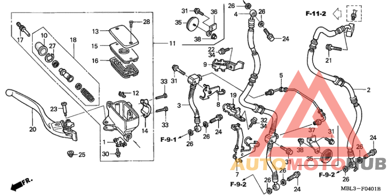 Fr. brake master cylinder