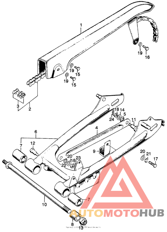 Swingarm + chain case