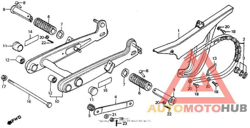 Swingarm + chain case