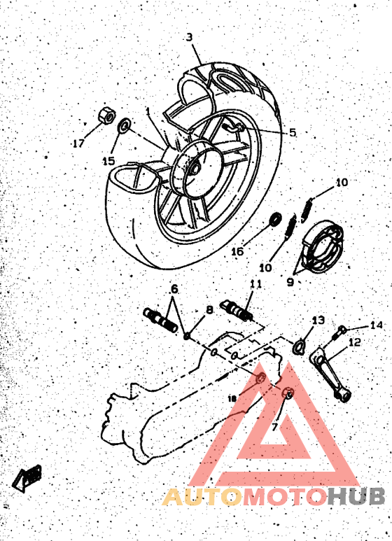 Rear wheel complete assy