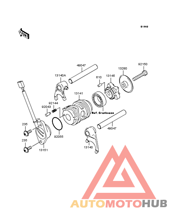 Gear change drum & forks