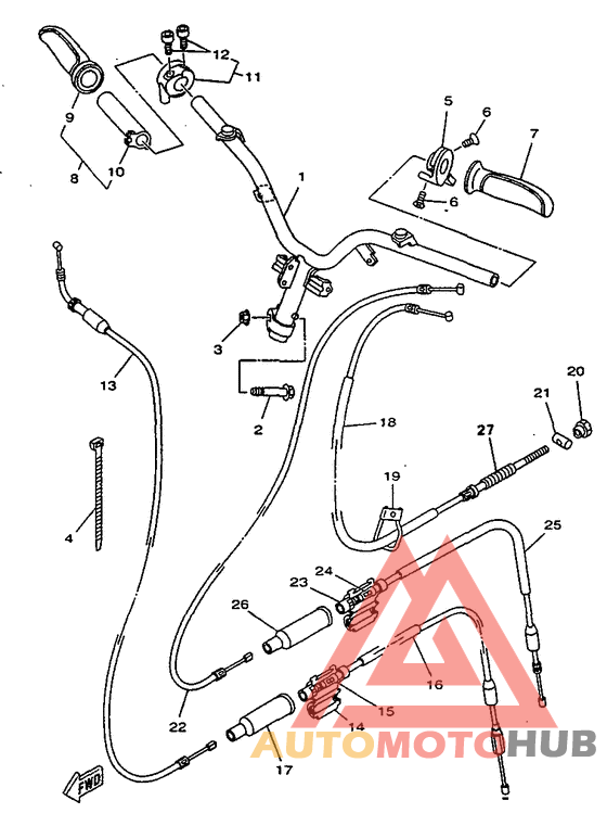 Steering handle. cable