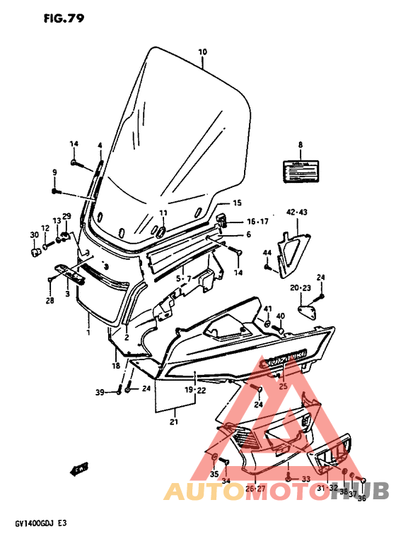 Outer cowling gv1400gdg f.no.104471-