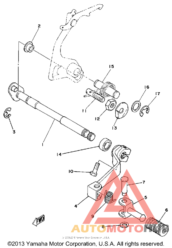 Shift shaft - pedal