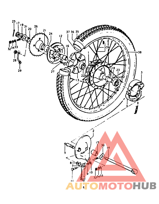 Rear wheel complete assy