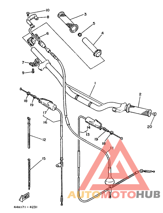 Steering handle. cable
