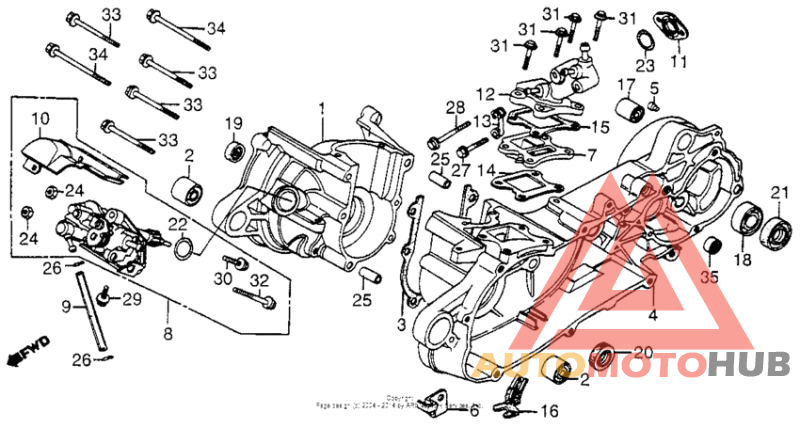 Crankcase + oil pump
