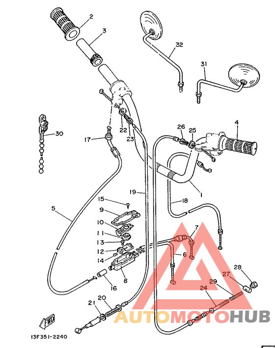 Steering handle. cable