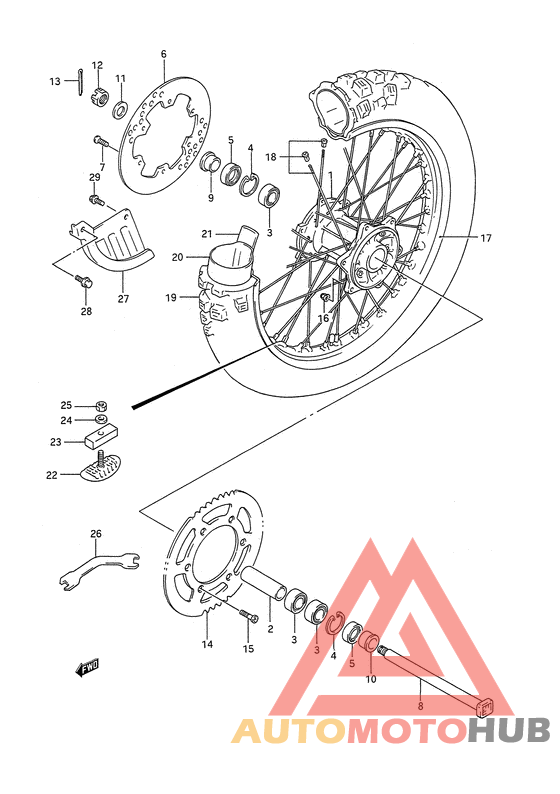 Rear wheel complete assy