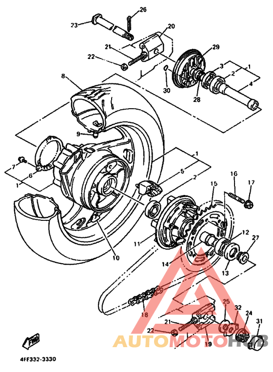 Rear wheel complete assy