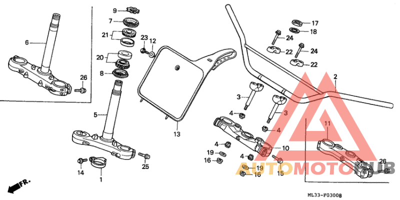 Handle pipe/top bridge/ steering stem
