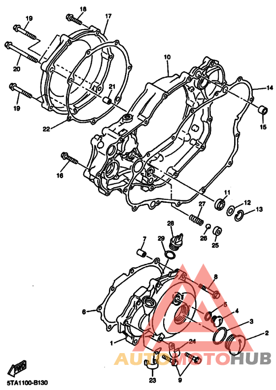 Crankcase cover ass`y  (v