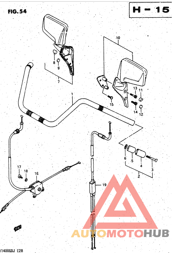 Handlebar - control cable