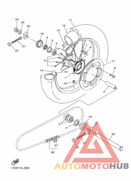 Rear wheel complete assy