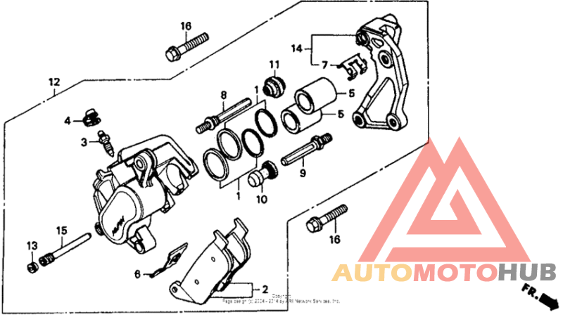 Front brake caliper 94