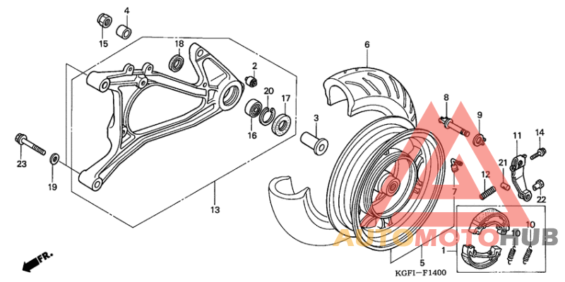Rear wheel/swingarm