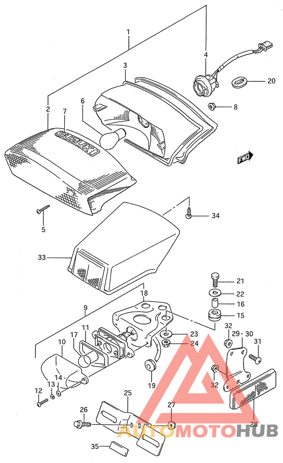 Tail lamp - license lamp