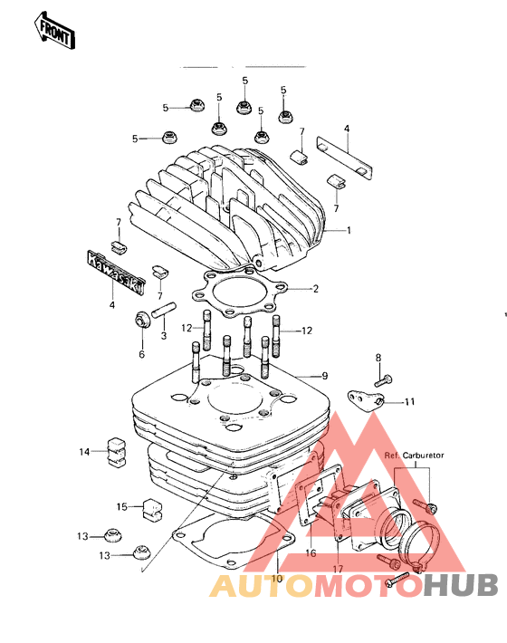 Cylinder head/cylinder/reed valve