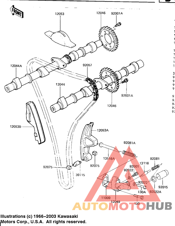 Camshaft/chain/tensioner