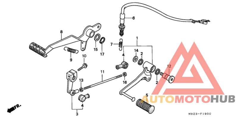 Brake pedal/ change pedal