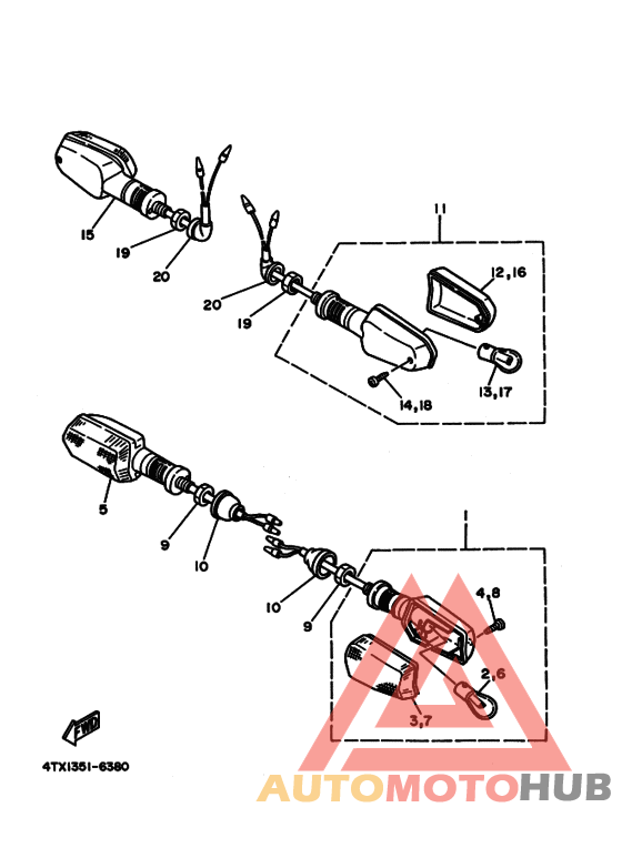 Rear flasher light assy