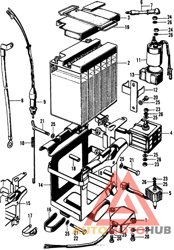 Battery + rectifier + magnetic switch