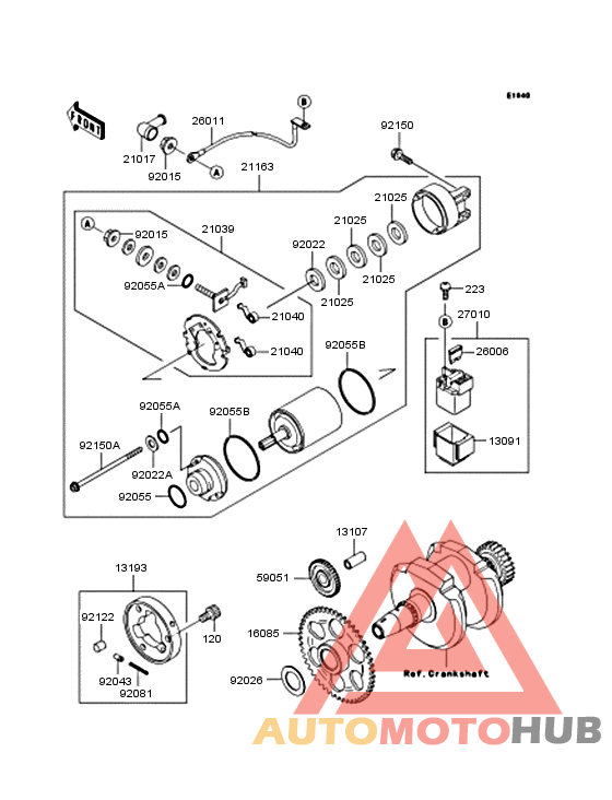 Starter motor/starter clutch