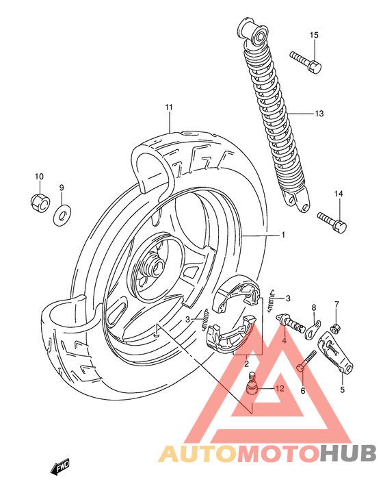 Rear wheel complete assy