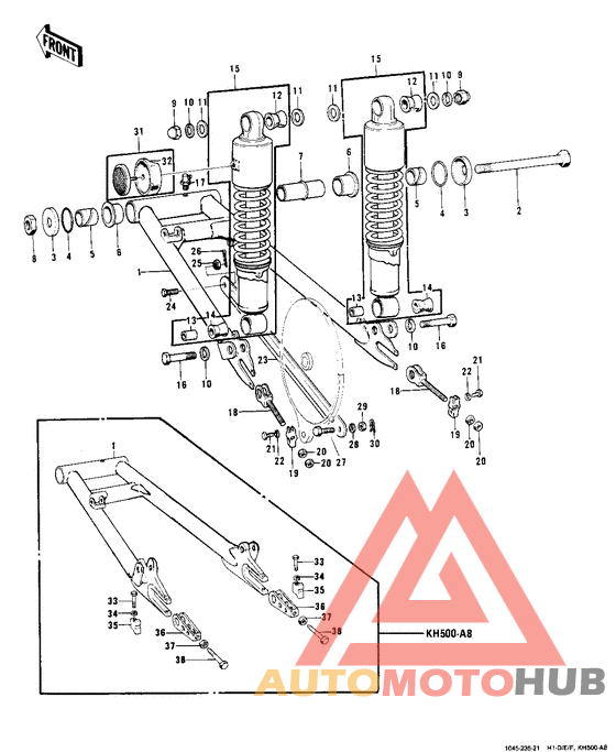 Swing arm/shock absorbers