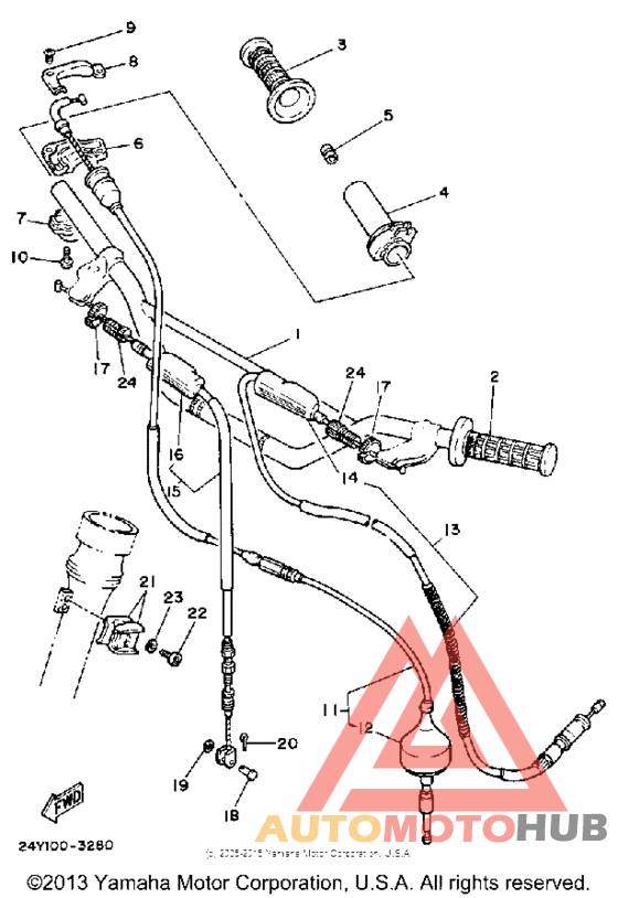 Steering handle - cable