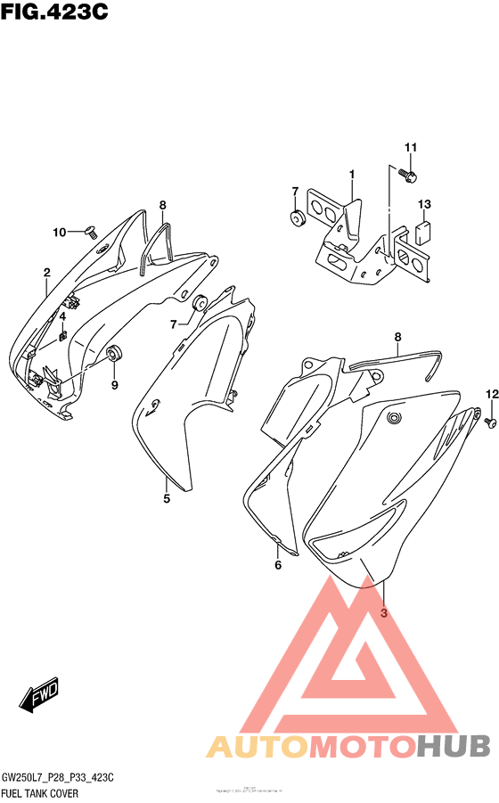 Fuel Tank Cover (Gw250L7 P33)