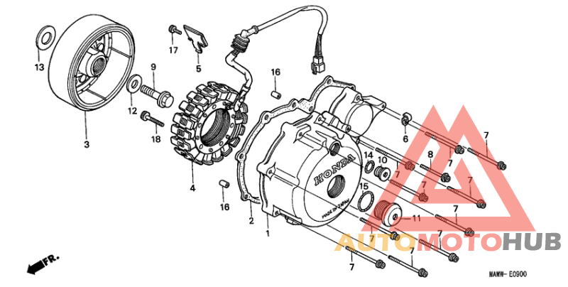 Left crankcase cover/ generator