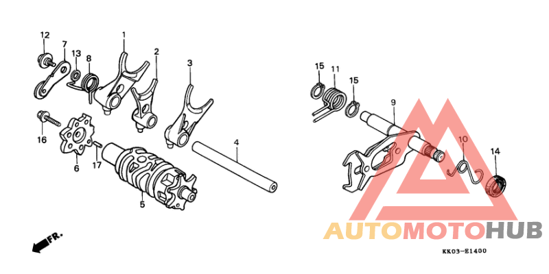 Shift drum/shift fork
