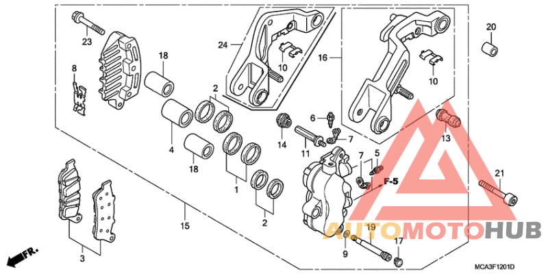 L. front brake caliper