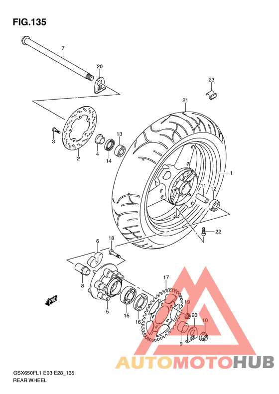 Rear wheel complete assy