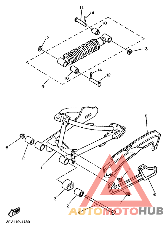 Hinterradschwinge aufhang