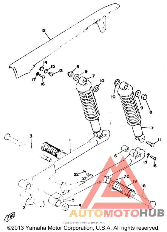 Rear arm rear cushion chain case