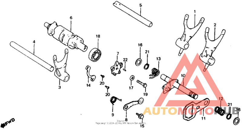 Shift drum + shift fork 81-82