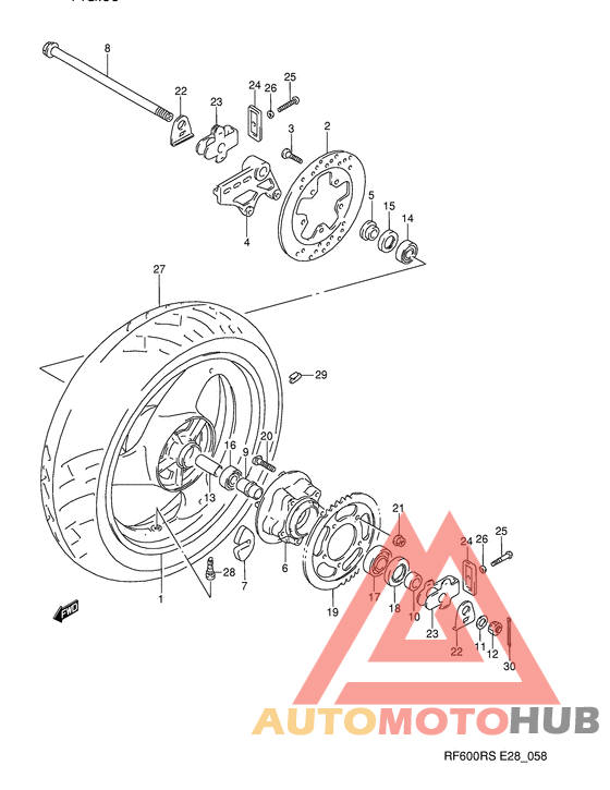 Rear wheel complete assy