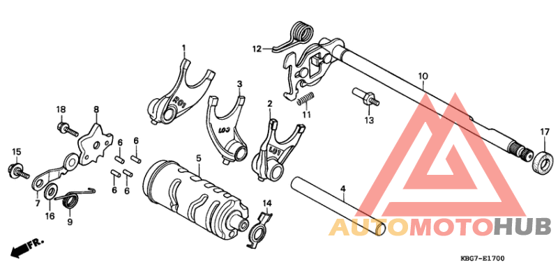 Shift drum/shift fork