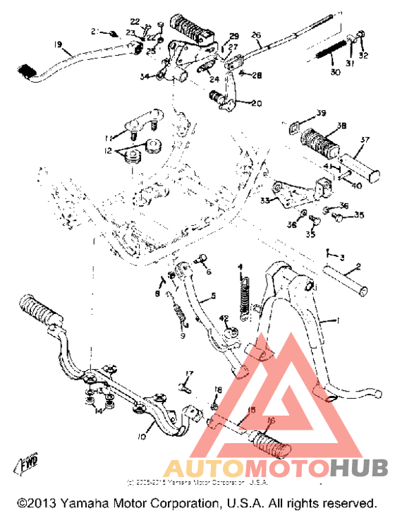Stand footrest brake pedal