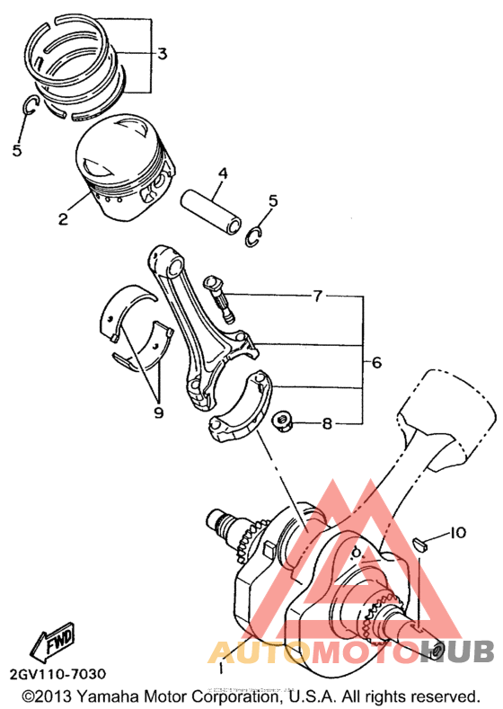 Коленчатый вал и Поршень