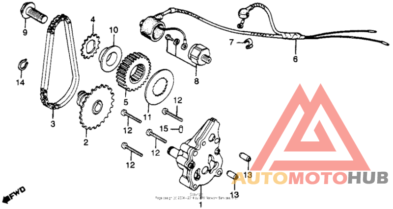 Oil pump + oil pressure switch