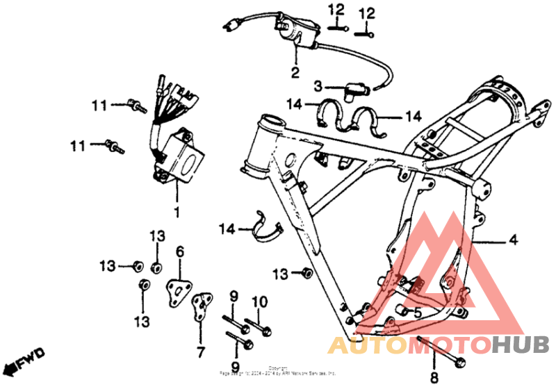 Frame + ignition coil 79